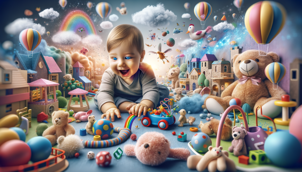 The Imagination of cute baby while he play game. HD